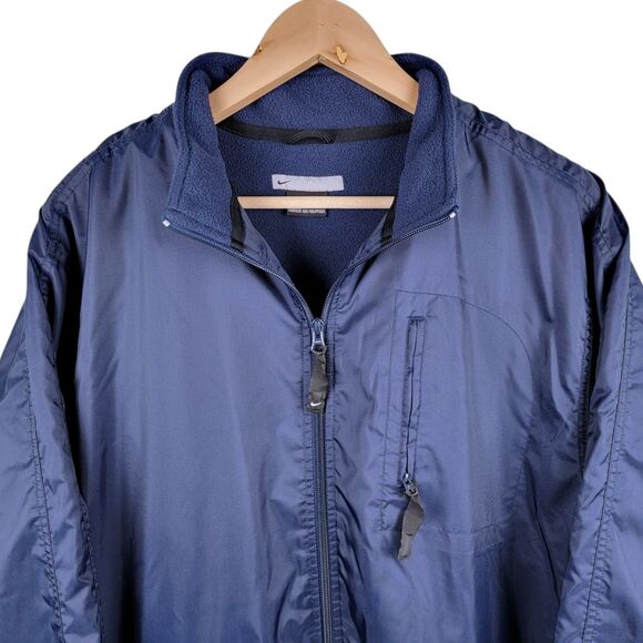Vintage Nike Jacket Men's L Full Zip Fleece-Lined Windbreaker Track Soccer Y2K - Picture 1 of 8
